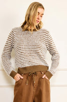 Line and Dot Clothing LYON SWEATER Style LT5935L in Olive Cream; 