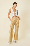Line and Dot Clothing Mae Crochet Tie Top Style LT4404W in Ivory;crochet top; 