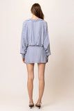 Line and Dot Clothing Noah Shirt Dress Style LD5879Y in Blue White Stripe;Striped Shirt Dress;Line & Dot Striped Shirt Dress;Summer Shirt Dress; 
