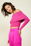 Line and Dot Heart Struct Sweater Style LT4467L in Black and in Magenta; 