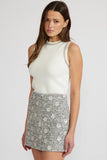 Lucy Paris Clothing Giana Crystal Trim Top Style SW4321 in White; Crystal Trim White Casual Chic Holiday top