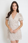 Lucy Paris Clothing Karina Mini Lace Dress Style DR3868 BGE in beige; 
