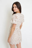 Lucy Paris Clothing Karina Mini Lace Dress Style DR3868 BGE in beige; 