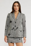 Lucy Paris Clothing Louisa Blazer Style C4545 GRY in Grey; Floral Sequin Holiday Blazer