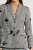 Lucy Paris Clothing Louisa Blazer Style C4545 GRY in Grey; Floral Sequin Holiday Blazer