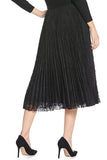 Lucy Paris Clothing Madison Textured Pleated Skirt Style SK4372 in Black; Black Pleated Midi Skirt