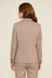 Lucy Paris Clothing Presley Faux Suede Jacket Style C4841 in Tan; Lucy Paris Ella Blazer Style C4761 PNKMU in Pink Multi;  Spring Plaid Blazer in Pink Multi