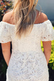 Lucy Paris Fae Off Shoulder Dress Style DR1020 in White;White Lace Mini Dress;White Lace Dress; 