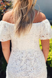 Lucy Paris Fae Off Shoulder Dress Style DR1020 in White;White Lace Mini Dress;White Lace Dress; 
