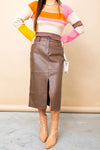 Lucy Paris Tove Midi Skirt Style SK1360 Brn in Brown; 