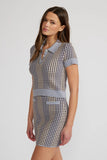 Lucy Paris Vivan Knit Top Style SW4177 in Blue Multi; Geometric Print Knit Fall Top