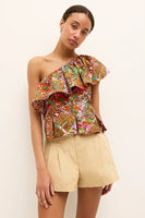 MArie Oliver Mccauley Top Style 1M13-138-211B in Tahiti;Tropical Print One Shoulder Top; 