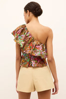 MArie Oliver Mccauley Top Style 1M13-138-211B in Tahiti;Tropical Print One Shoulder Top; 
