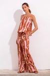 Maria la Paz Teresa Pant Style V25ML0234 in Rose Batik Linen;Printed Summer Linen Pant; 