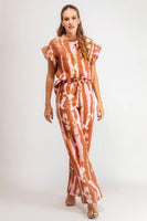 Maria la Paz Teresa Pant Style V25ML0234 in Rose Batik Linen;Printed Summer Linen Pant; 