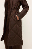 Marie Oliver Clothing Aiden Coat Style 844-125B-186 in Walnut; Brown Quilted Knee Length Coat;  Fall Coat