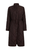 Marie Oliver Clothing Aiden Coat Style 844-125B-186 in Walnut; Brown Quilted Knee Length Coat;  Fall Coat