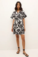 Marie Oliver Clothing Billie Dress Style 2B19-138-223C in Florette; Summer Floral Shirt Dress; Waist Adjustable Tropical Floral Summer Shirt Dress; Marie Oliver Dress