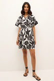 Marie Oliver Clothing Billie Dress Style 2B19-138-223C in Florette; Summer Floral Shirt Dress; Waist Adjustable Tropical Floral Summer Shirt Dress; Marie Oliver Dress