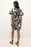 Marie Oliver Clothing Billie Dress Style 2B19-138-223C in Florette; Summer Floral Shirt Dress; Waist Adjustable Tropical Floral Summer Shirt Dress; Marie Oliver Dress