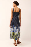 Marie Oliver Dixon Dress Style 2D18-245-206 in Heron, Heron Bird inspired Printed Midi Dress, Resort Dress, Take way Dress, Vacay Dress, Spring/Summer Midi Dress