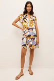 Marie Oliver Clothing Frida Dress Style 2X-68-214 StaGla Satined Glass; Multi Colored Tiered Mini Dress; Elevated Summer Mini Dress