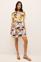 Marie Oliver Clothing Frida Dress Style 2X-68-214 StaGla Satined Glass; Multi Colored Tiered Mini Dress; Elevated Summer Mini Dress
