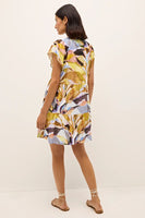 Marie Oliver Clothing Frida Dress Style 2X-68-214 StaGla Satined Glass; Multi Colored Tiered Mini Dress; Elevated Summer Mini Dress