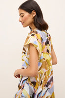 Marie Oliver Clothing Frida Dress Style 2X-68-214 StaGla Satined Glass; Multi Colored Tiered Mini Dress; Elevated Summer Mini Dress