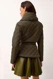 Marie Oliver Clothing Lark Jacket Style 861-125-183 in Army Green; Quilted Olive Green Belted Fall JAcket