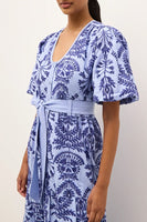 Marie Oliver Clothing Natty Dress Style 2N9C-262B-505B in Serenity; Embroidered Spring Summer Event Dress; Periwinkle Blue Embroidered Dress