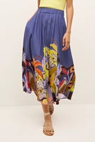 Marie Oliver Clothing Sasha Skirt Style 391-138-230B in Waterlily; Floral Summer Skirt; Flowy Summer Floral Midi Skirt