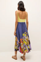 Marie Oliver Clothing Sasha Skirt Style 391-138-230B in Waterlily; Floral Summer Skirt; Flowy Summer Floral Midi Skirt
