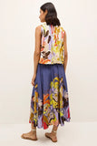 Marie Oliver Clothing Sasha Skirt Style 391-138-230B in Waterlily; Floral Summer Skirt; Flowy Summer Floral Midi Skirt