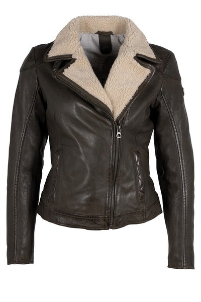 Mauritius Leather Jenja Jacket Style Jenja CF in Olive; 