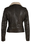 Mauritius Leather Jenja Jacket Style Jenja CF in Olive; 