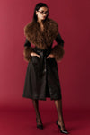 NIA the Brand Orla Jacket Style NJ-2083 ESP in Espresso Brown;Faux Leather Faux Fur accent Coat; 