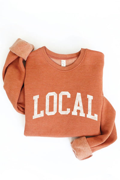 Oat Collective LOCAL graphic Sweatshirt Style OT2202L880 in Autumn Leaf; Local Sweatshirt; Local Graphic Fleece Pullover