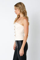 Olivaceous Clothing Adley Top Style 2305-16LTJ in Cream and Black; 