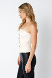 Olivaceous Clothing Adley Top Style 2305-16LTJ in Cream and Black; 