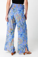 Olivaceous Clothing Blaire Pant Style 2300-928LPH In Blue Orange Yellow;Floral Smocked Waisted Pant;Floral Pant;Summer Pant