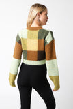 Olivaceous Clothing Cindy Crop Sweater Style JT2023-79 in Brown Green; 