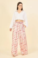 Omika Clothing Sinatra Pant Style 1SIPT24TRUHIBS in Truro Hibiscus;Floral Wide Leg Pant