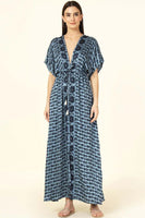 Omika Pia Caften Dress Style 3PIA24DAVMAR in Davina Marlin;Caften Dress;Embroidered Caftan Dress; 