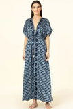 Omika Pia Caften Dress Style 3PIA24DAVMAR in Davina Marlin;Caften Dress;Embroidered Caftan Dress; 