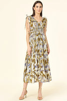 Omika Rosalita Maxi Dress Style 4LROS24LIAAR in Lia Artichoke;Guest Of Dress;Show Stopper Dress;Statement Dress; 