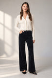 Paige Denim Anessa 31" Wide Leg Style 1J99H84-6148 in Navy; Navy, high rise, wide leg, fine corduroy pants