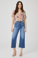 Paige Denim Anessa Raw Hem Jeans Style 6724F72-6044 in Rock Show Distressed;HIgh Waisted Wide Leg Jean;Relaxed Fit Wide Leg Jeans;Raw Hem Wide LEg JEans;Paige Wide LEg Jeans;Fall Wide Leg Jean; 