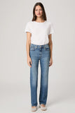 Paige Denim Stevie 31in Style 1J89635-C874 in Keystone. High Rise straight Leg spring Jeans with 31 inch inseam in a light medium wash.