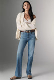 Paige Denim Stevie 31in Style 1J89635-C874 in Keystone. High Rise straight Leg spring Jeans with 31 inch inseam in a light medium wash.